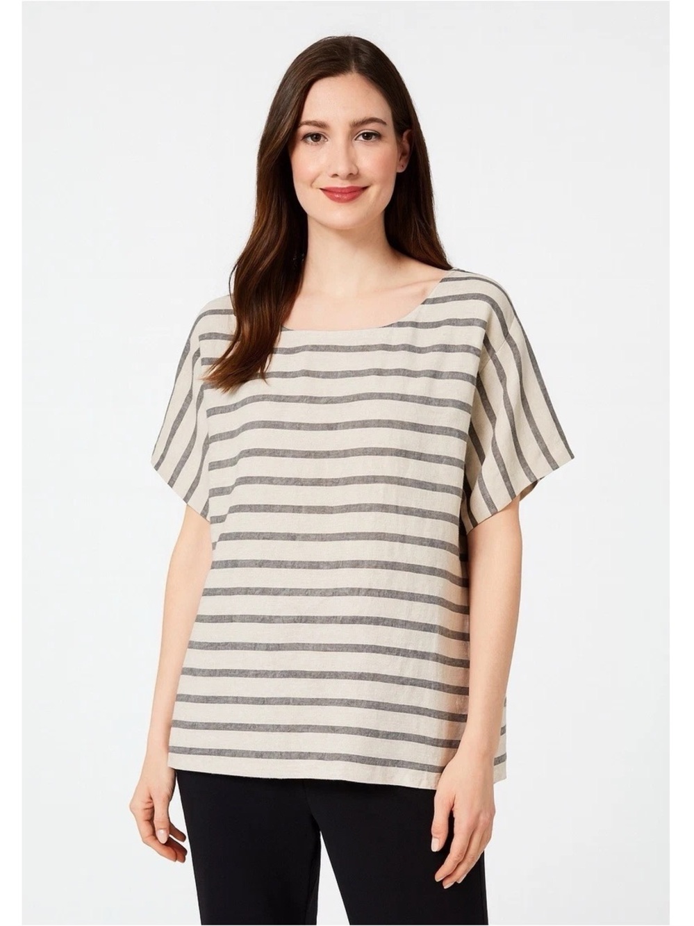 Eileen Fisher Linen & Organic Cotton Blend Tee